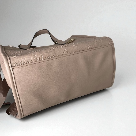 Juicy Couture Neutral Monogram Mini Crossbody Tote Handbag with Heart Charm Nwot - Picture 6 of 16